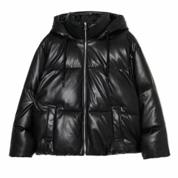 Cropp - Стьобана дута куртка з капюшоном - чорний Cropp - Стьобана дута куртка з капюшоном - чорний