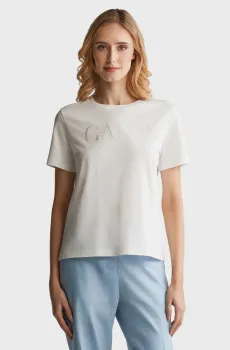 Женская белая футболка REG GRAPHIC Белый M Gant 4200502