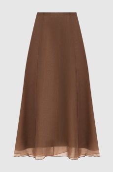 Коричневая юбка из шелка
