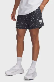 Мужские черные шорты с узором UA Golf Trip Volley Short Черный 3XL Under Armour 6011385-001