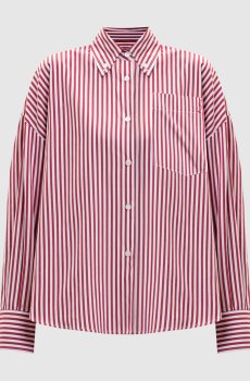 Бордовая рубашка в полоску