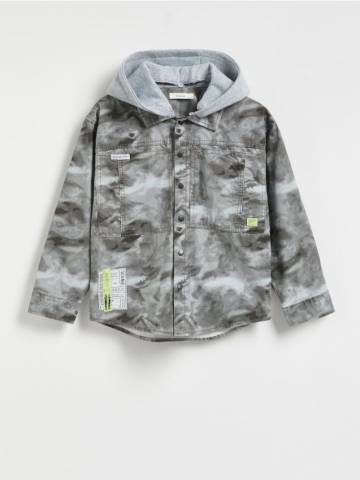 Reserved - Бавовняна сорочка oversize - світло-сірий - 8963X-09X Reserved - Бавовняна сорочка oversize - світло-сірий - 8963X-09X
