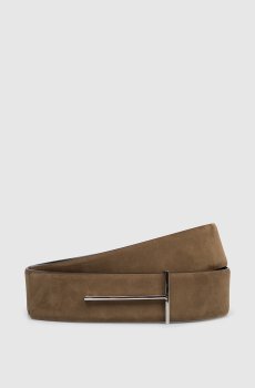 Коричневый ремень из нубука