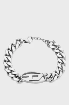 Мужской серебристый браслет Серебряный ONESIZE Diesel DX1432040