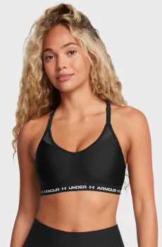 Женский черный топ UA Crossback Low Bra Черный L Under Armour 1386424-001