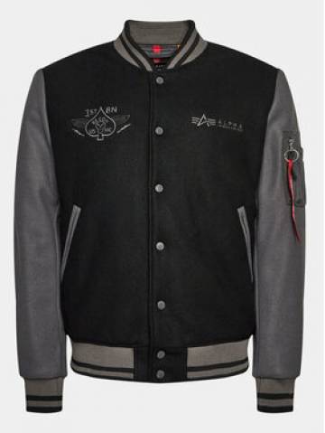 Alpha Industries Куртка бомбер Varsity Air Force 138107 Чорний Regular Fit Alpha Industries Куртка бомбер Varsity Air Force 138107 Чорний Regular Fit
