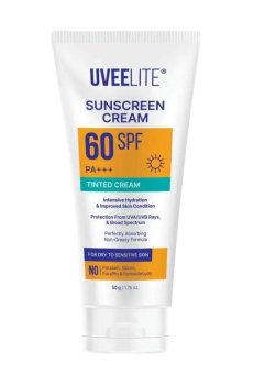 Тонирующий солнцезащитный крем для лица и тела Uveelite Sunscreen Cream, SPF 60 PA+++, для сухой и чувствительной кожи, 50 г