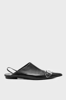 Женские черные кожаные слингбэки D-VENUS Черный 36 Diesel Y03367 PR818