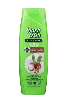 Уценка! Шампунь Wash&Go для поврежденных волос, с маслом ши, 360 мл