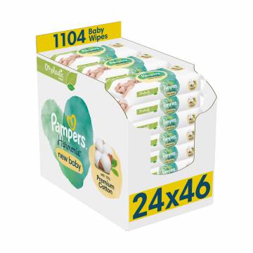 Дитячі вологі серветки Pampers Harmonie New Baby, 24*46 шт Дитячі вологі серветки Pampers Harmonie New Baby, 24*46 шт