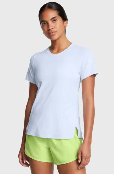 Женская голубая футболка UA Launch Elite Shortsleeve Голубой L Under Armour 1383364-464
