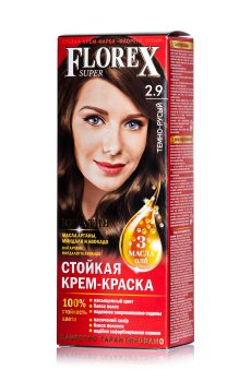 Стойкая крем-краска для волос Florex Super 2.9 Темно-русый, 100 мл