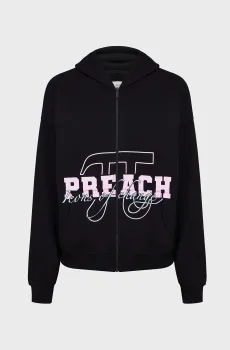 Мужское черное худи Varsity Zip H GOTS Черный XL Preach 206293