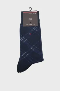 Мужские темно-синие носки (2 пары) CHECK Синий 39-42 Tommy Hilfiger 701236310