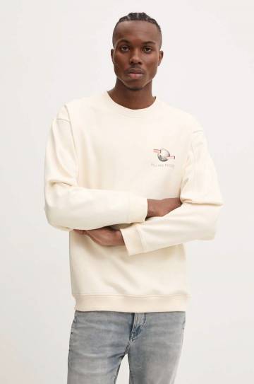 Хлопковая кофта Filling Pieces цвет бежевый с принтом 74514089936 Хлопковая кофта Filling Pieces цвет бежевый с принтом 74514089936