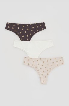 Reserved - Бавовняні трусики - бразильські 3 шт. - бежевий - 931HP-08X