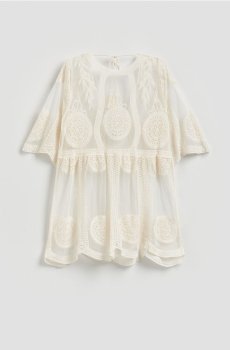 Reserved - Пляжна накидка з високим вмістом бавовни - кремовий - 288ID-01X