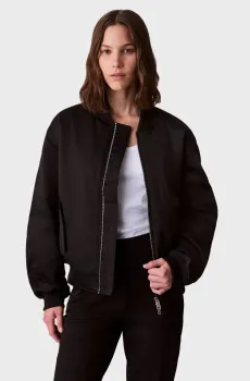 Женский черный бомбер SATIN BOMBER Черный M Calvin Klein Jeans LV044C530G