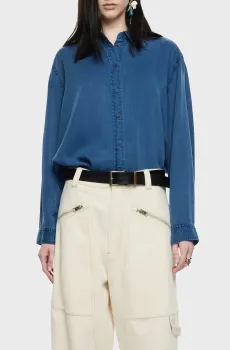Женская синяя джинсовая рубашка Синий L Bimba Y Lola 252BR2002.10400