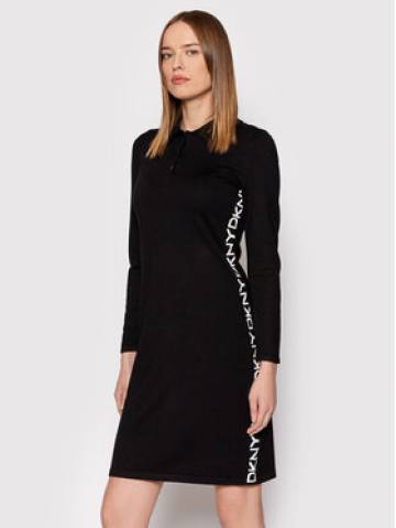 DKNY Трикотажна сукня DD1JN287 Чорний Regular Fit DKNY Трикотажна сукня DD1JN287 Чорний Regular Fit