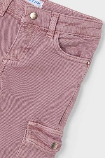 Детские брюки Mayoral cargo z serży цвет розовый однотонные 4543