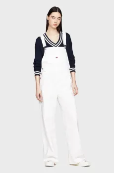 Женский белый джинсовый комбинезон DAISY DUNGAREE Белый XXS Tommy Jeans DW0DW17557