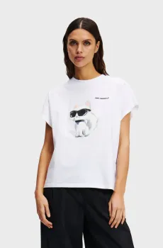 Женская белая футболка IKON AQUARELLE Белый S Karl Lagerfeld A2W17115