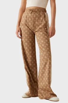 Женские бежевые спортивные брюки с узором Бежевый M Guess V5YB10.K0282;FNDS