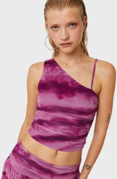 Женский розовый топ с узором Розовый M Tally Weijl SSLPEHANNAH