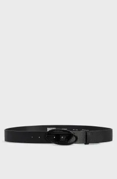 Черный кожаный ремень OVAL D Черный 95 Diesel X08516 P4231
