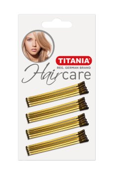 Набор невидимок для волос Titania 7 см, золотистые, 20 шт (8061-7 В)