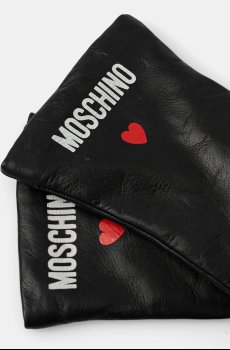 Кожаные перчатки Moschino