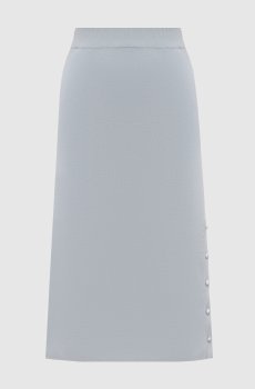 Голубая юбка миди из шерсти