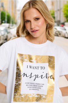 Футболка з принтом - білий