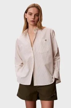 Женская белая рубашка в полоску YARNDYE RELAXED Белый M Calvin Klein Jeans LV047F103G