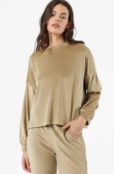 Женский оливковый бархатный свитшот BERTY Оливковый L Etam 6537089