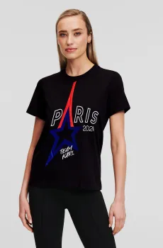 Женская черная футболка Черный L Karl Lagerfeld 245W1730