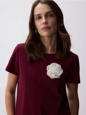 Reserved - Блузка з аплікацією - буряковий - 563GA-83X