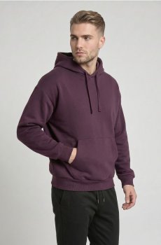 Кофта comfort fit з капюшоном з домішкою бавовни - фіолетовий