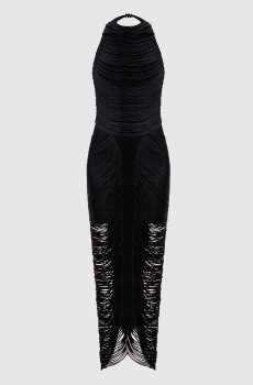 Черное платье Faye с бахромой