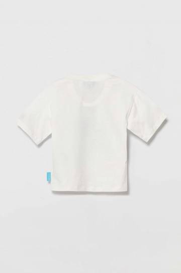 Детская хлопковая футболка Emporio Armani The Smurfs цвет белый с принтом Детская хлопковая футболка Emporio Armani The Smurfs цвет белый с принтом