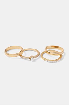 Позолоченное кольцо Aldo 4 шт