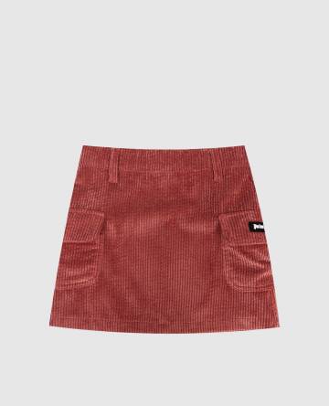 Детская розовая вельветовая юбка с логотипом