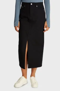 Женская черная джинсовая юбка MAXI DENIM SKIRT Черный 26 Calvin Klein Jeans J20J224094