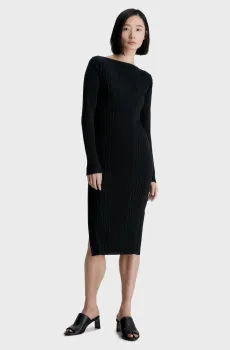 Женское черное платье ICONIC RIB OPEN BACK Черный S Calvin Klein K20K205753