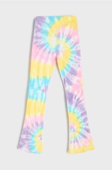 Ребристі легінси з мотивом tie-dye - різнобарвний