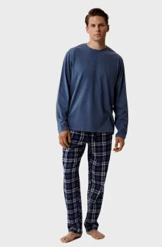 Мужская пижама (лонгслив, брюки) Разноцветный S Atlantic NMP-393