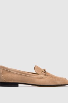 Бежевые замшевые лоферы