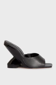 Женские черные кожаные мюли Черный 38 Schutz S2155400050004U