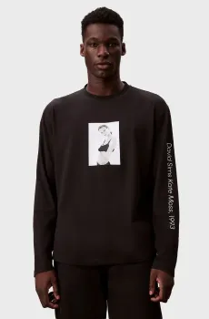 Мужской черный лонгслив CLASSIC KATE Черный XL Calvin Klein LV040408MF